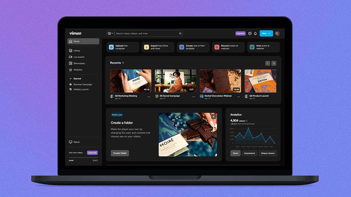 Navigating Vimeo just got better We've updated our homepage. See what's in store for you, including Starred functionality, an improved Library, and dark mode.